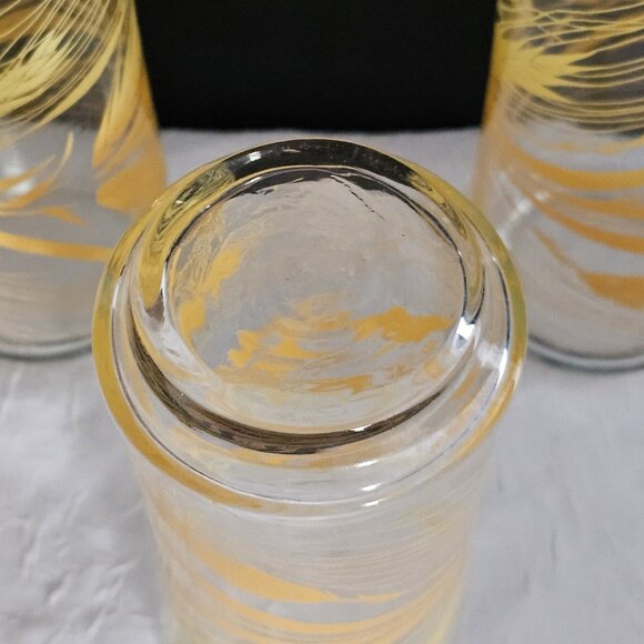 3 Libbey Golden Wheat Tumblers Glasses Coolers 6.5" yellow nature farmhouse 16oz - Picture 6 of 8